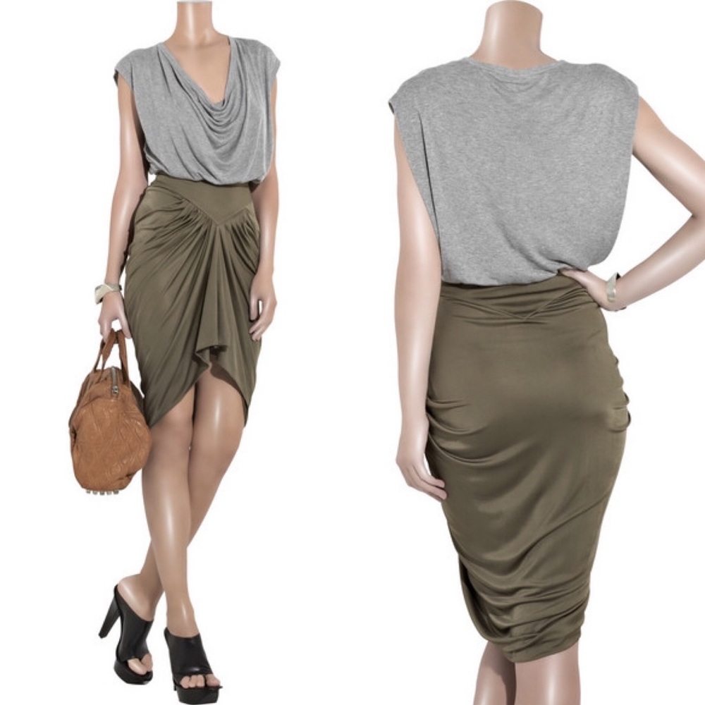 Alexander Wang Contrast-skirt draped jersey dress